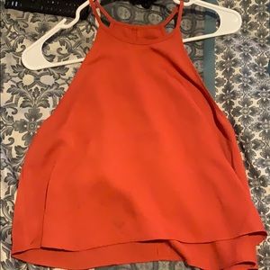 Orange flowy top